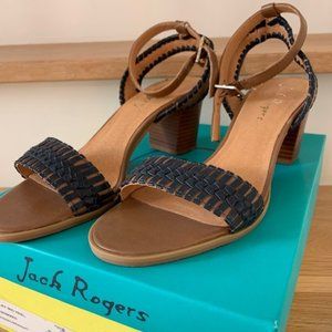 Jack Rogers Tinsley Block Heel Woven Sandals 9